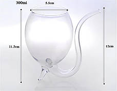 Келих RESTEQ для вина та інших напоїв оригінальної форми, скляна трубка 300 мл., фото 2