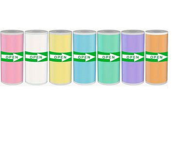 Набір кольорового самоклеючого термопаперу з 7 рулонів для термопринтера RUL-7