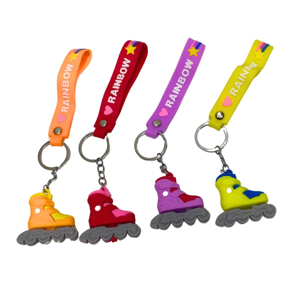 Брелок гумовий Ролики 4,5 см зі стрічкою, асорті NoВТ-3267, фото 1