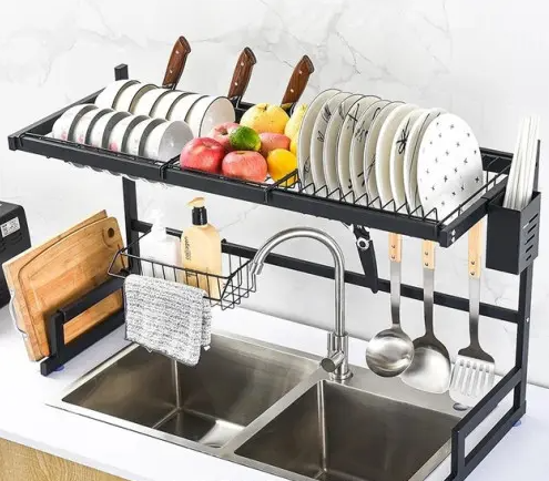 Металевий органайзер полиця для сушіння та зберігання посуду Kitchen Rack, сушарка для посуду над раковиною Лучшая цена, фото 1
