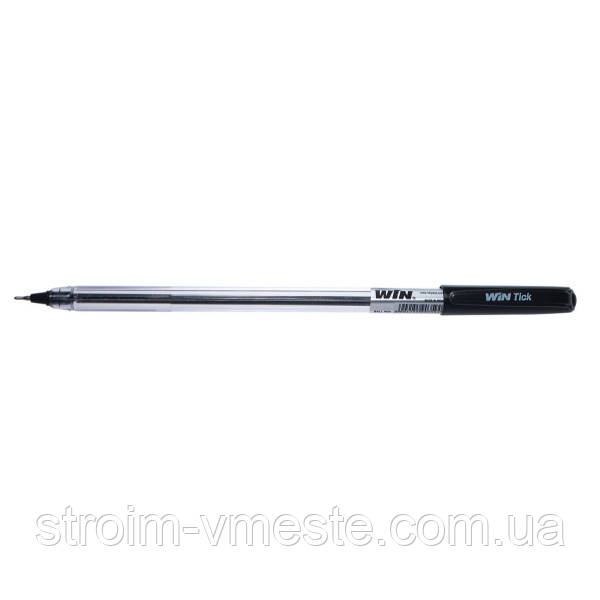 Ручка шариковая TICK WIN черная 0.7мм для письма и рисования - гладкая масляная ручка для студентів, офісних працівникі, фото 1