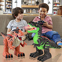 Динозавр Tyrannosaurus Rex на радіокеруванні з паром світлом звуком Інтерактивний іграшковий T-Rex на пульті