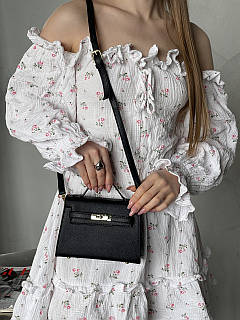 Сумка жіноча Hermes Kelly min чорний 18,5см