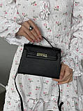 Сумка жіноча Hermes Kelly min чорний 18,5см, фото 4