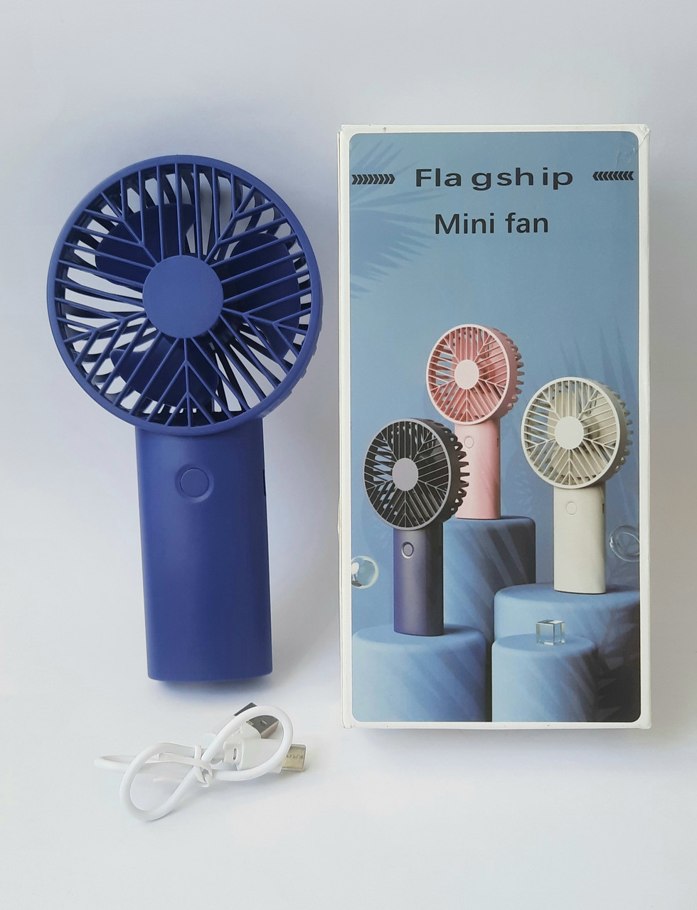 Акумуляторний портативний міні-вентилятор Mini Fan A10-10 синій