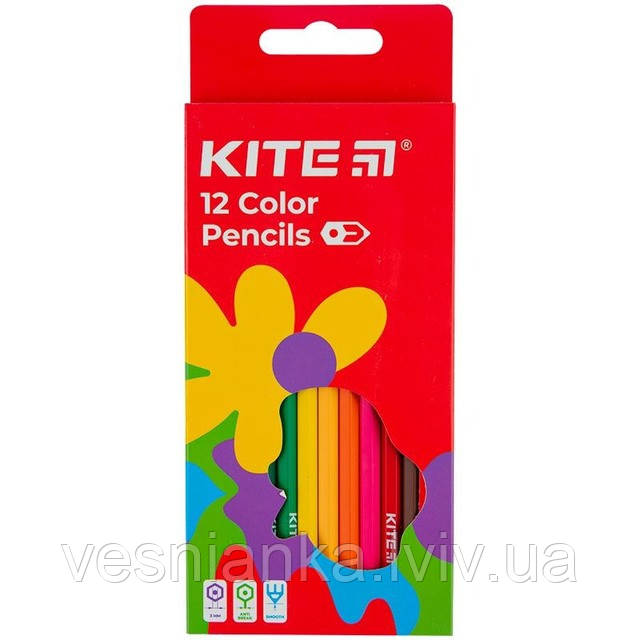 Олівці кольорові Набір 12 кольорів К22-051-2 Kite