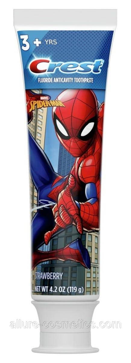 Дитяча зубна паста Crest Kids Fluoride Anticavity Toothpaste Spiderman strawberry 119гр, фото 1