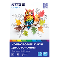Набір кольорового двохстороннього паперу А5  10 кольорів К-293 Kite