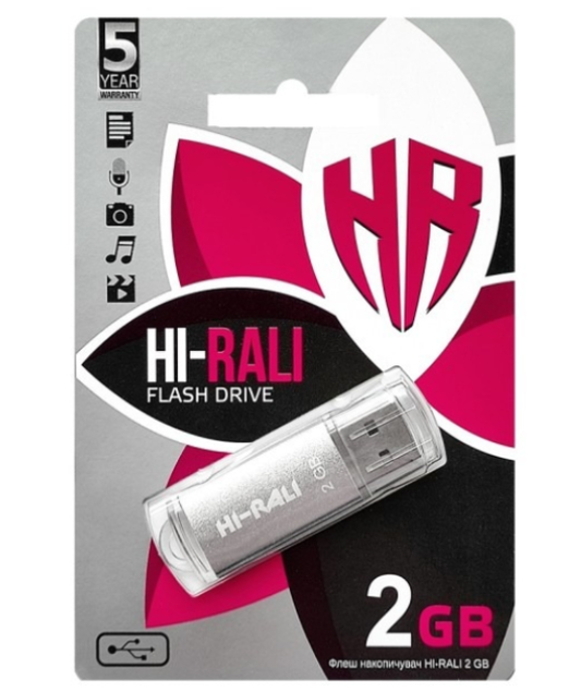 USB-флеш накопичувач Hi-Rali 2 GB, HI-2GBRKTSL (Гарантія 3года)
