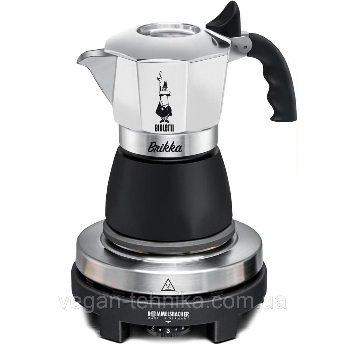 Еспресо-набір для кави Rommelsbacher RK 505/K з міні-плиткою та кавоваркою Bialetti Brikka