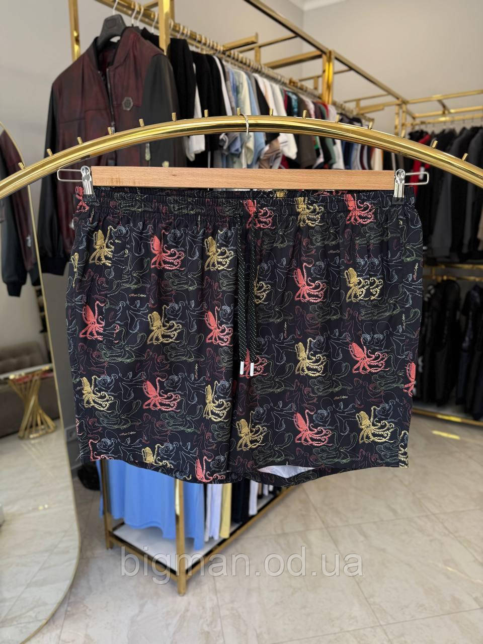 Чоловічі купальні шорти восьминіг 4831 (батал) 2-6XL чорні