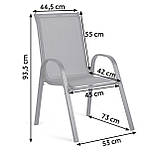 Комплект садових меблів Sofotel стіл і 2 стільця Набір садових меблів Комплект меблів для саду Садовий стіл із скляною стільницею, фото 6