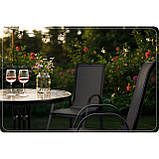 Комплект садових меблів Sofotel стіл і 2 стільця Набір садових меблів Комплект меблів для саду Садовий стіл із скляною стільницею, фото 8