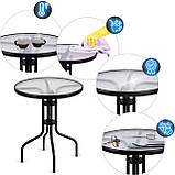 Комплект садових меблів Sofotel стіл і 2 стільця Набір садових меблів Комплект меблів для саду Садовий стіл із скляною стільницею, фото 4