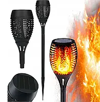 Солнечный фонарь садовый, факел Garden Line 50 см SOL6846 эффект живого огня, 36 LED, IP44, черный