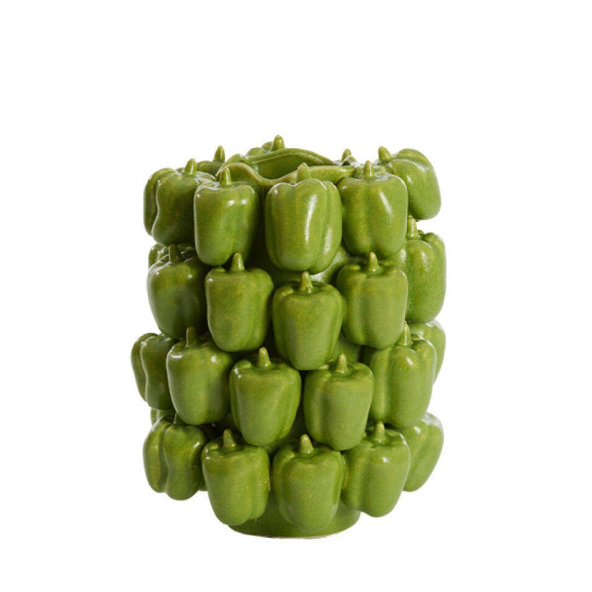 Ваза з кераміки зелена з декором у вигляді перців Bellpepper Light&Living, фото 1