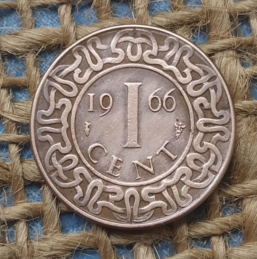 1 цент 1966 року. Сурiнам