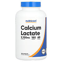 Nutricost, лактат кальцію, 2100 мг, 180 капсул (700 мг в 1 капсулі)
