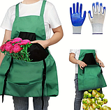 Фартух для збору врожаю (овочів, фруктів) ,Фартух-мішок для саду, колір хакі, синій, фото 4