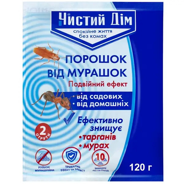 Порошок від мурашок 120 г, Чистий дім