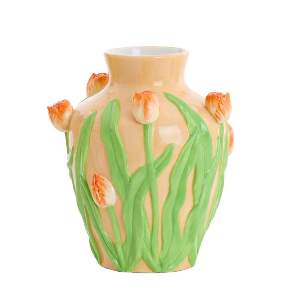 Ваза з кераміки з квітковим 3D декором Tulip Light&Living, фото 1