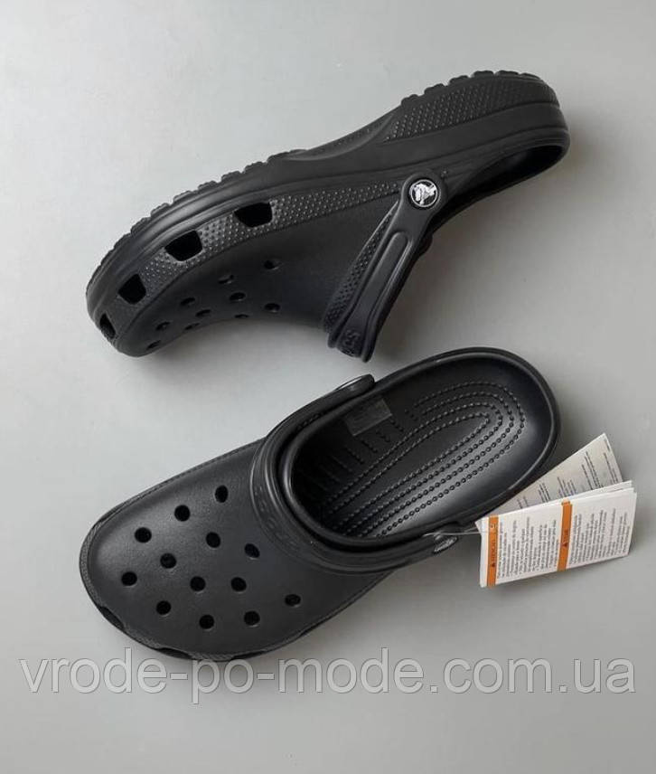 Жіночі та підліткові крокси чорні, молодіжні літні сабо унісекс Crocs Classic для кухарів, оригінал