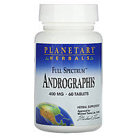 Planetary Herbals, андрографіс повного спектру дії, 400 мг, 60 таблеток