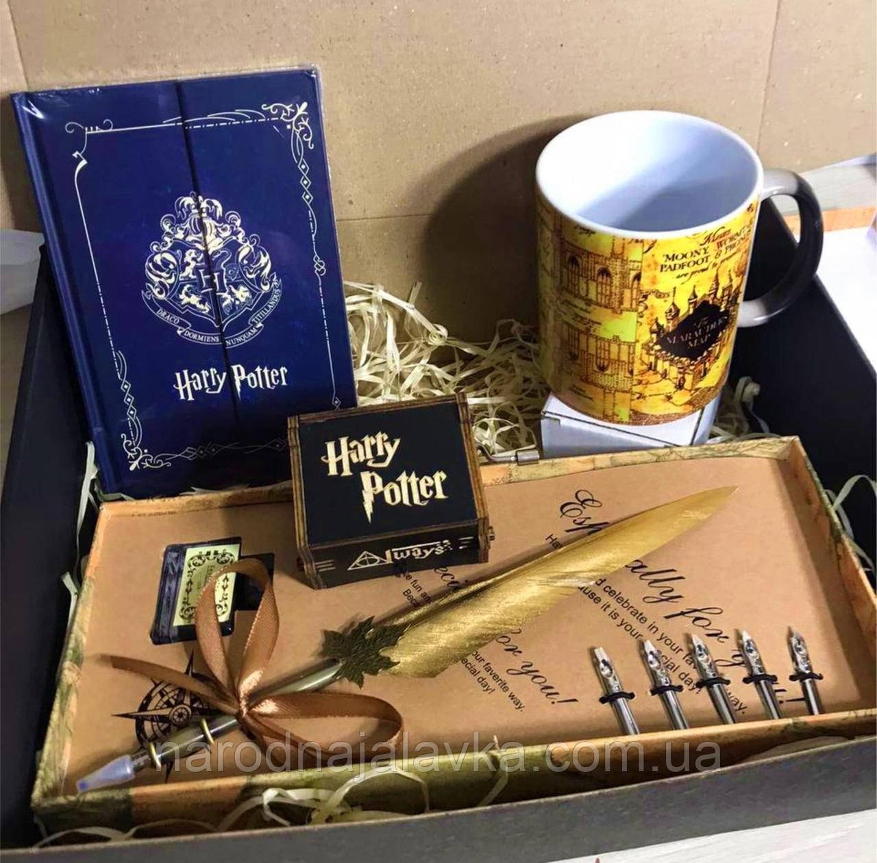 Магія Гаррі Поттера 4 в 1. Блокнот, перо, музична скринька, чашка магічна хамелеон.