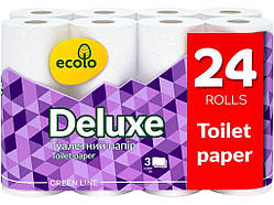 Туалетний папір 24шт 3шари Deluxe ТМ ECOLO