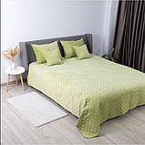 Покривало ТЕП Велюр євро стандарт 220*240см. салатовий, без наволочек, фото 5