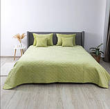 Покривало ТЕП Велюр євро стандарт 220*240см. салатовий, без наволочек, фото 6