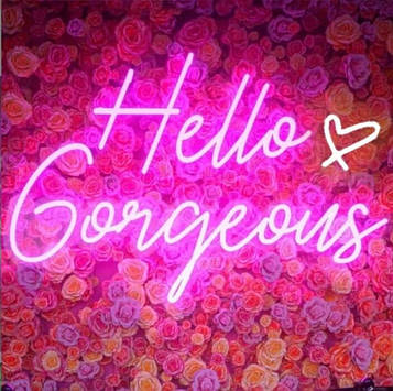 Неонова вивіска Hello Gorgeous - Привіт, красуня! 42x27 см