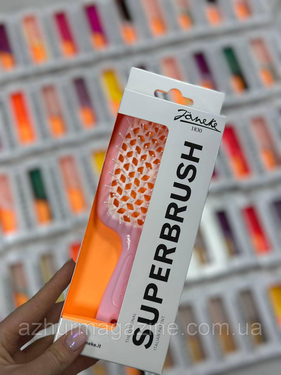 Щітка для волосся Janeke Superbrush рожева з білим 93SP226RSA