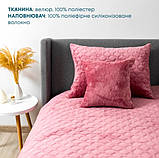 Покривало ТЕП Велюр євро стандарт 220*240см. фуксия, без наволочок, фото 3