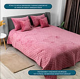 Покривало ТЕП Велюр євро стандарт 220*240см. фуксия, без наволочок, фото 4