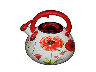 Чайник для плити 3,2л зі свистком, бак ручка 12L червоний 00080388 ТМ INTEROS FG