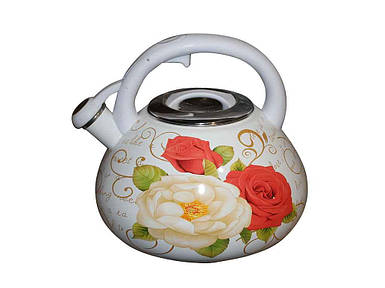 Чайник для плити 3,2л зі свистком, бак ручка 14L білий 00080389 ТМ ZAUBERG FG