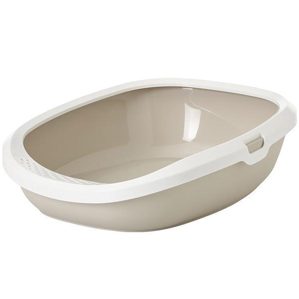 Savic Гізмо (Gizmo large) туалет для котів з бортиком білий мокко великий, фото 1