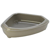 Moderna Модерну КОЗИ туалет для кішок, кутовий з бортиком, 55х45х14 см теплий сірий