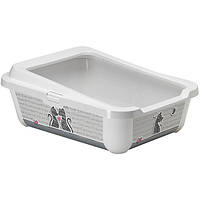 Moderna Hercules Cats in Love відкритий туалет для кішок c бортиком, білий 50,94х39,18х19,19 см