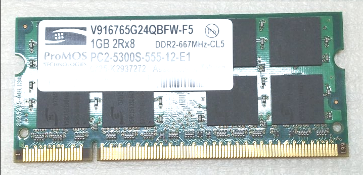 Оперативна пам'ять Promos SODIMM DDR2 1Gb 667MHz 5300S CL5 (V91676 б.в.