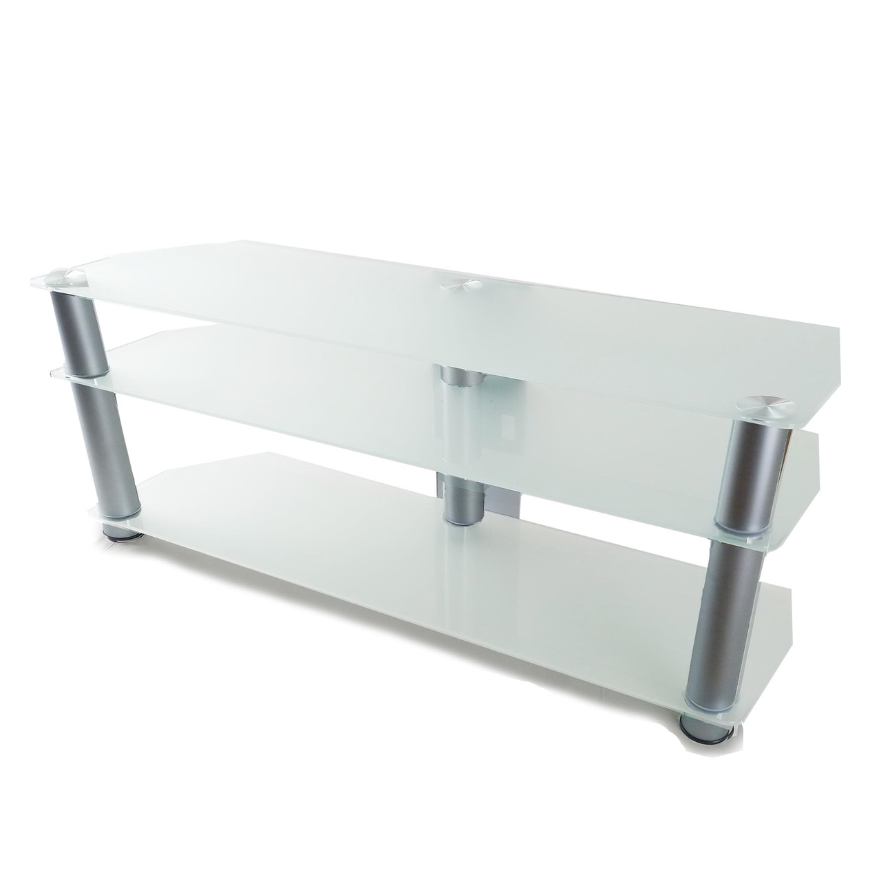 Тумба ТВ зі скла 1250х350х569 Commus Мерідіан MX satin Alm біла, фото 1