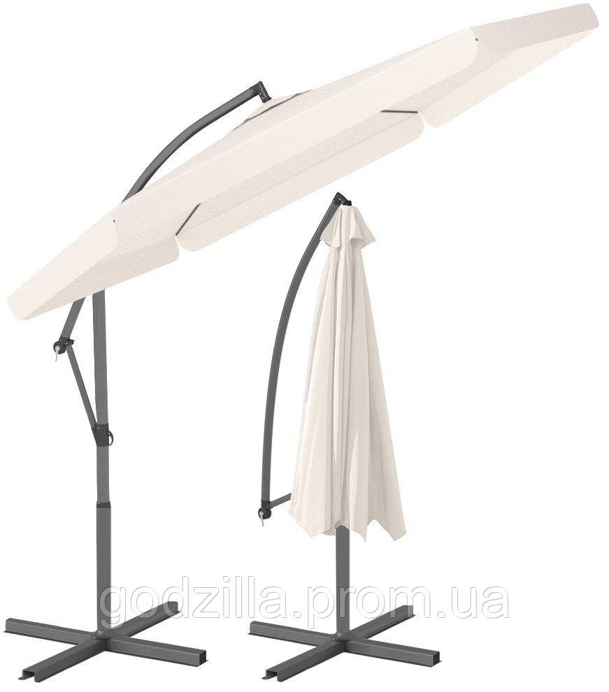 Парасоля садова кутова з нахилом Avko Garden AGU2002 бежевий 3м. + чохол, фото 1