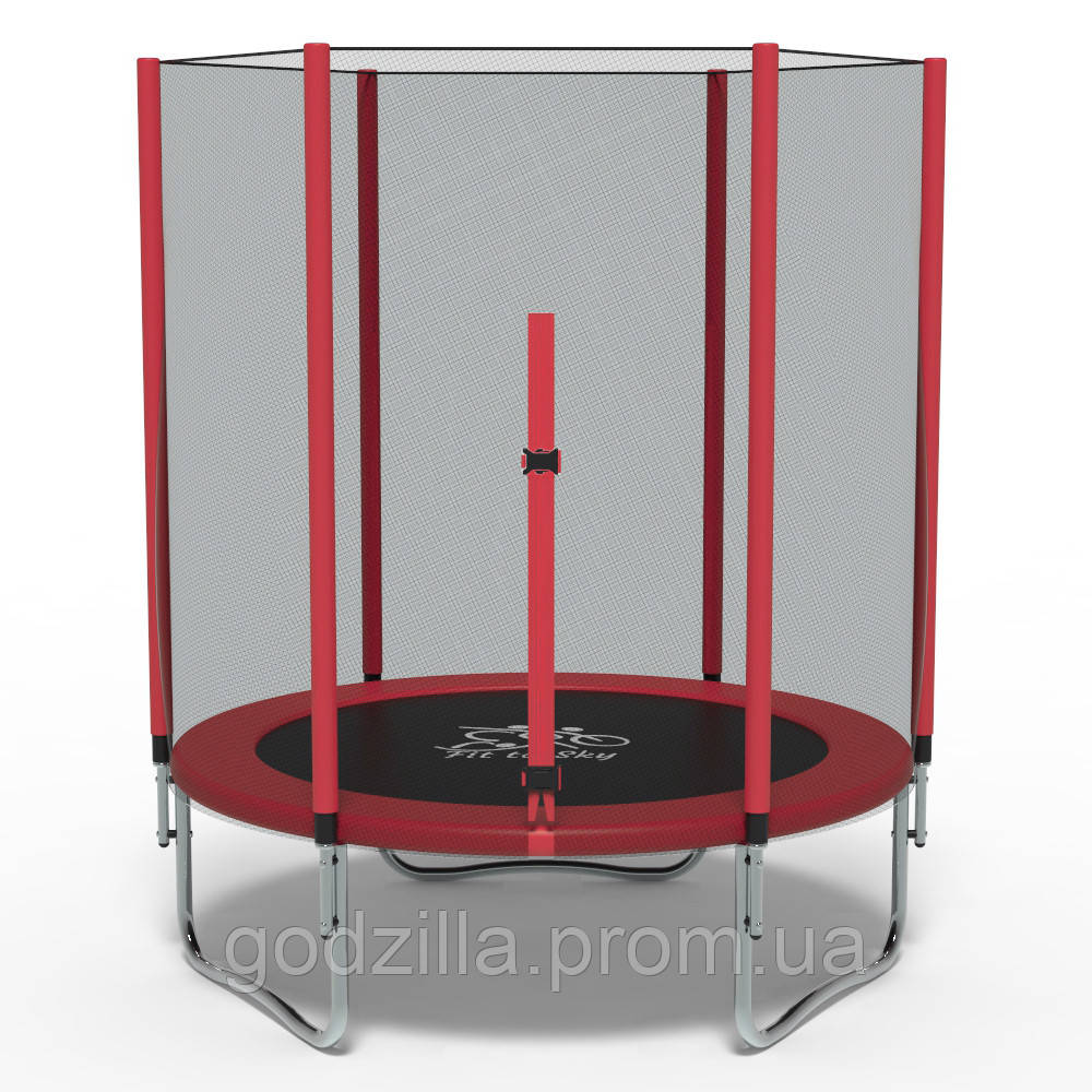 Батут FitToSky 140 см з сіткою червоний, фото 1