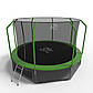 Батут FitToSky 374см з внутрішньою сіткою та драбинкою зелений, фото 2
