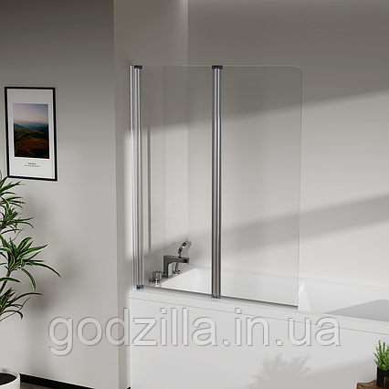 Скляна шторка для ванни AVKO Glass RDY19 100x140 Silver