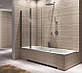 Скляна шторка для ванни AVKO Glass RDY19 60+40x140 Silver, фото 3