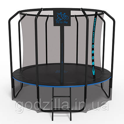 Батут FitToSky 312см Black Premium з сіткою та драбинкою 56 пружин