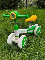 Велобіг зелений JOY 4-х колісний з музикою та світлом J-14020 рама сталь/пластик, українське озвучення