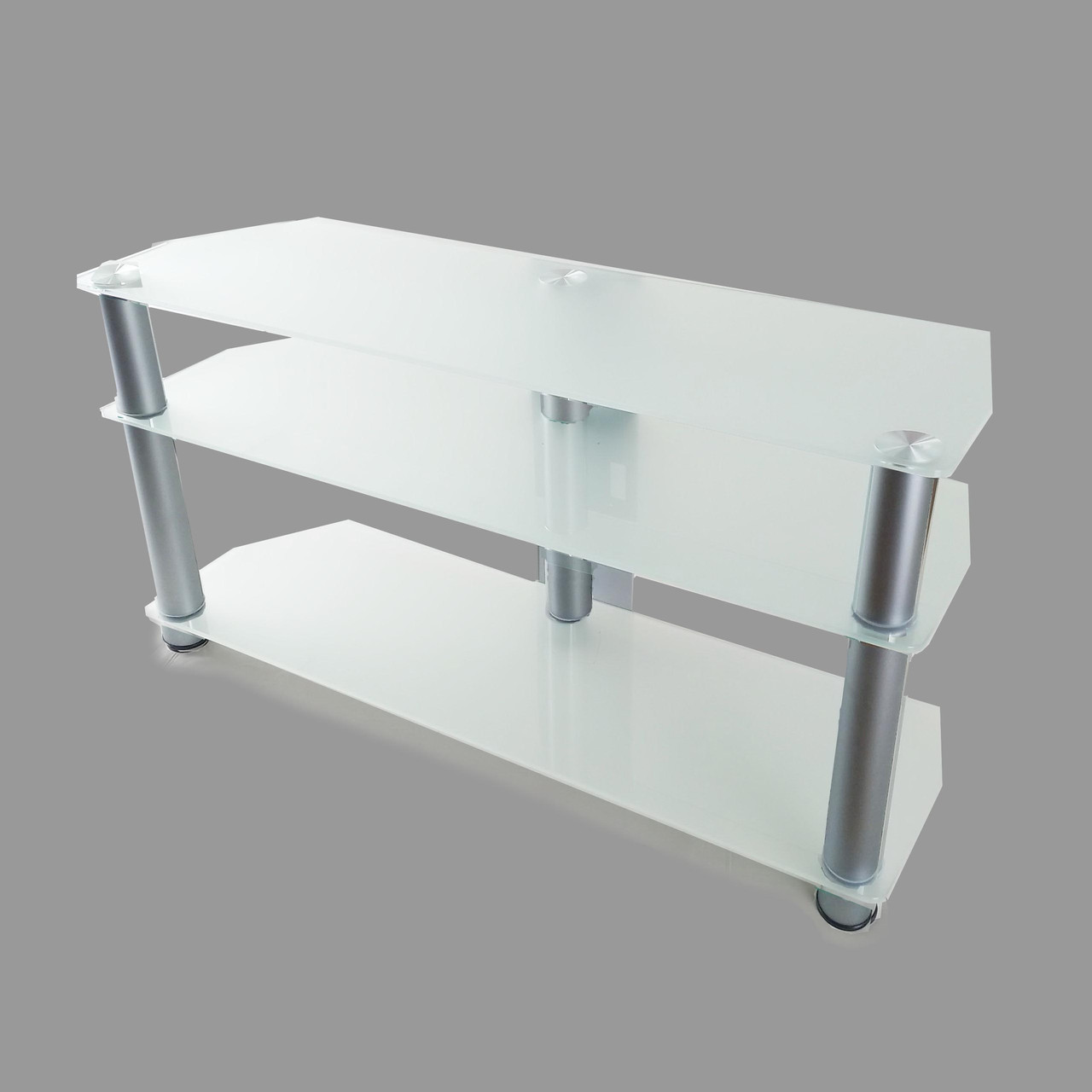 Тумба ТВ зі скла 1100х350х569 Commus Мерідіан new satin Alm біла